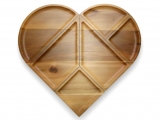 Acacia Wood Heart-Shaped Charcuterie Platter - Multi-Compartment Serving Board